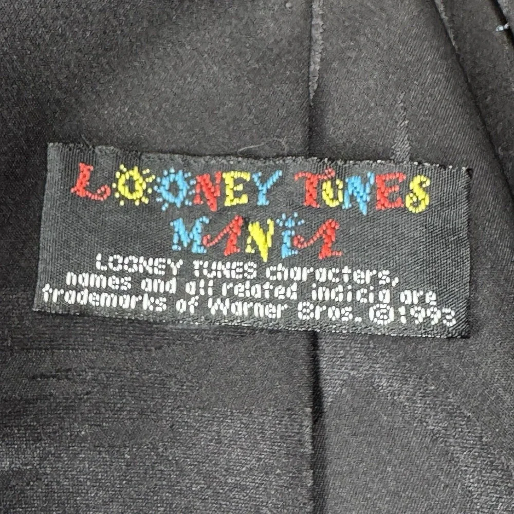 Looney Tunes Mania Necktie Cartoon Characters Black Novelty Tie Polyester 90s